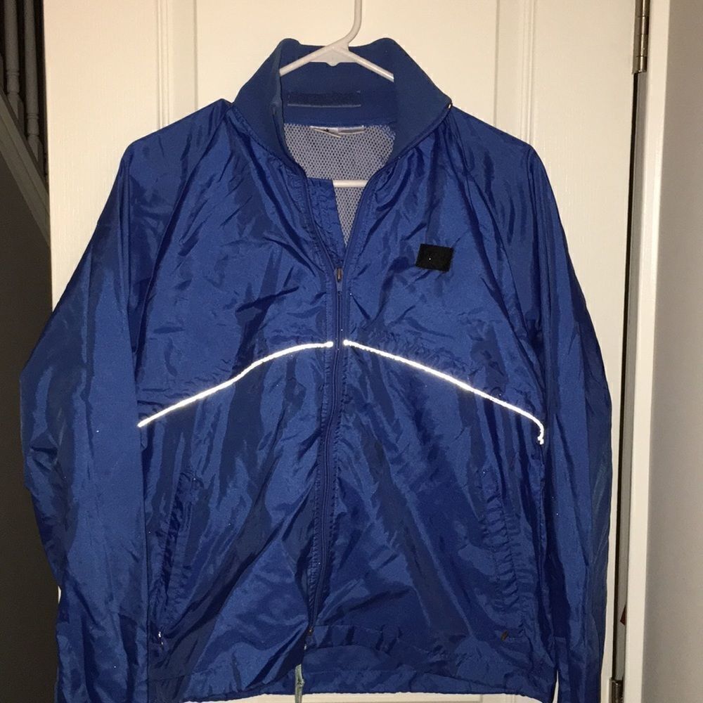 Vtg Frank Shorter hooded Reflective running jacket